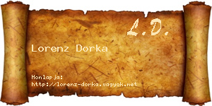 Lorenz Dorka névjegykártya